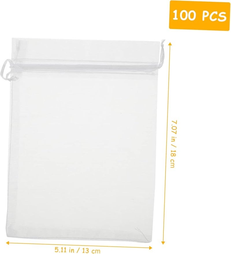 Romantic Organza Drawstring Bags For Wedding Party Favors Candy Jewelry Gifts 100Pcs - Image 5